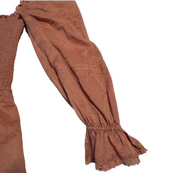 Reformation Dunes Dress Praline Smocked Mini Dress Size 2 NWOT - Picture 6 of 12